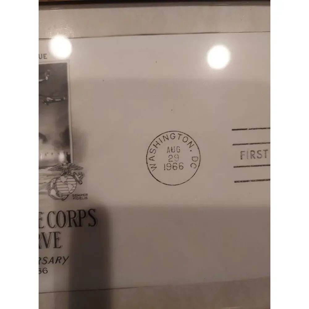 US Marine Corps Reserve First Day Of Issue With Frame 1966 50th Anniversary SEE